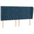 Cabecero con orejas de terciopelo azul oscuro 183x23x118/128