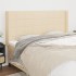 Cabecero con orejas de tela color crema 163x16x118/128