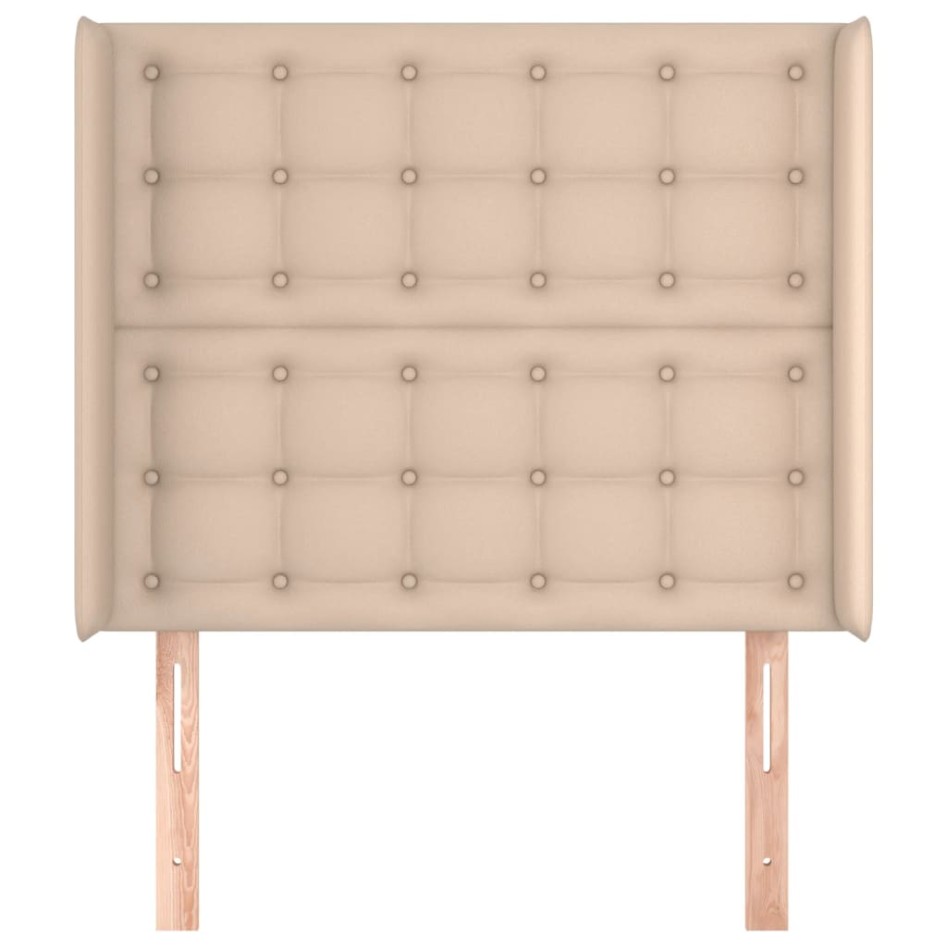 Cabecero con orejas cuero sintético capuchino 103x16x118/128