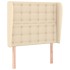 Cabecero con orejas de tela color crema 93x23x118/128