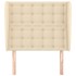 Cabecero con orejas de tela color crema 93x23x118/128