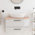Encimera de baño madera maciza sin tratar 80x40x2