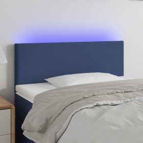 Cabecero con LED de tela azul 90x5x78/88