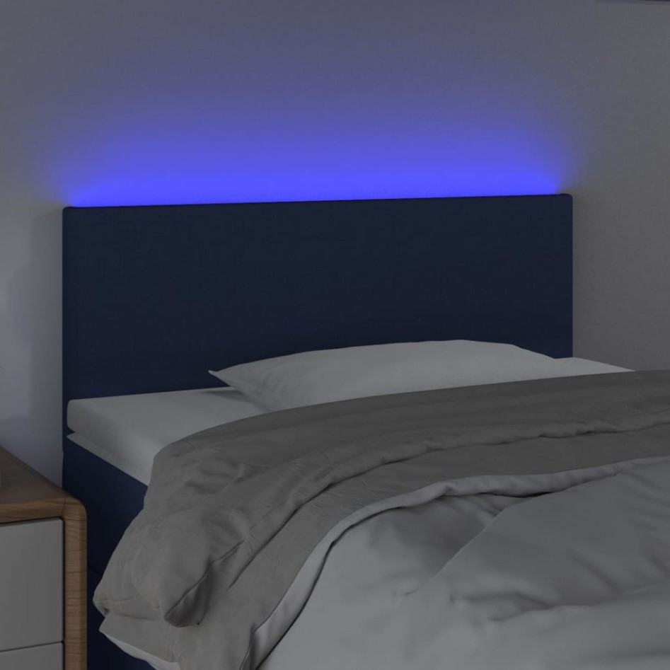Cabecero con LED de tela azul 90x5x78/88