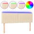 Cabecero con LED de tela color crema 144x5x78/88