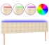 Cabecero con LED de tela color crema 180x5x78/88