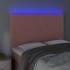 Cabecero con luces LED terciopelo rosa 144x5x118/128