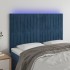 Cabecero con luces LED terciopelo azul oscuro 144x5x118/128