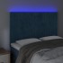 Cabecero con luces LED terciopelo azul oscuro 144x5x118/128
