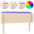 Cabecero con LED de tela crema 147x16x78/88