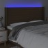 Cabecero con LED de tela marrón oscuro 163x16x118/128