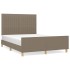 Cama sin colchón tela gris taupe 140x190