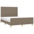 Cama sin colchón tela gris taupe 140x190