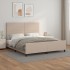 Estructura de cama cabecero cuero sintético capuchino