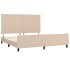 Estructura de cama cabecero cuero sintético capuchino