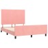 Estructura de cama sin colchón terciopelo rosa 140x190