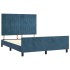 Estructura de cama sin colchón terciopelo azul oscuro
