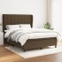 Cama box spring con colchón tela marrón oscuro 140x200