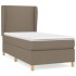 Cama box spring con colchón tela gris taupe 80x200