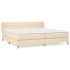 Cama box spring con colchón tela color crema 180x200