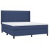 Cama box spring con colchón tela azul 160x200