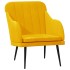 Sillón de terciopelo amarillo 63x76x80