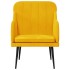 Sillón de terciopelo amarillo 63x76x80