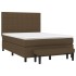 Cama box spring con colchón tela marrón oscuro 140x190