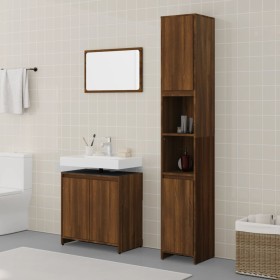 Set de muebles baño 3 pzas madera contrachapada roble