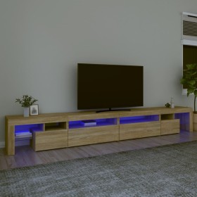 Mueble de TV con luces LED color roble Sonoma 290x36,5x40