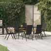 Juego comedor de jardín 7 piezas ratán sintético negro y marrón