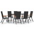 Juego comedor de jardín 7 piezas ratán sintético negro y