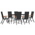 Juego comedor de jardín 7 piezas ratán sintético negro y