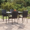 Juego de comedor de jardín 5 piezas ratán sintético negro