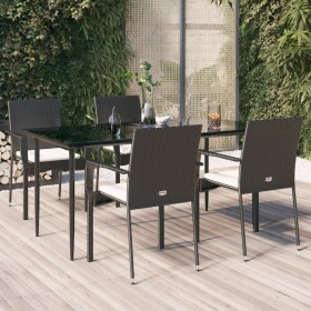 Set de muebles jardín 5 pzas con cojines ratán sintético