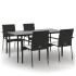 Set de muebles jardín 5 pzas con cojines ratán sintético