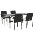 Set de muebles jardín 5 pzas con cojines ratán sintético