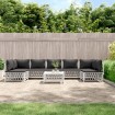 Juego de muebles de jardín 8 piezas con cojines acero blanco