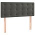 Cama box spring colchón y LED terciopelo gris oscuro 80x200