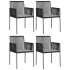 Set comedor jardín 5 pzas y cojines acero ratán sintético