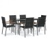 Juego de comedor para jardín 7 piezas acero y textilene