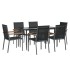 Juego de comedor para jardín 7 piezas acero y textilene