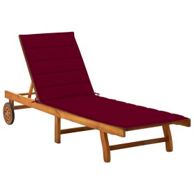 Tumbona de jardín con cojín madera maciza de