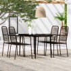 Juego de comedor de jardín 5 piezas negro