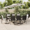 Set de comedor de jardín 7 pzas y cojines ratán sintético negro