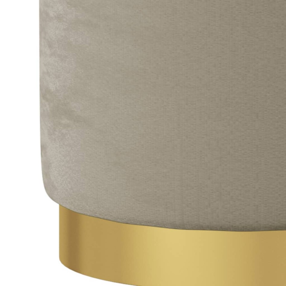 Taburete con almacenaje redondo terciopelo gris