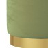 Hocker de almacenaje redondo verde mostaza