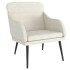 Sillón de terciopelo color crema 63x76x80