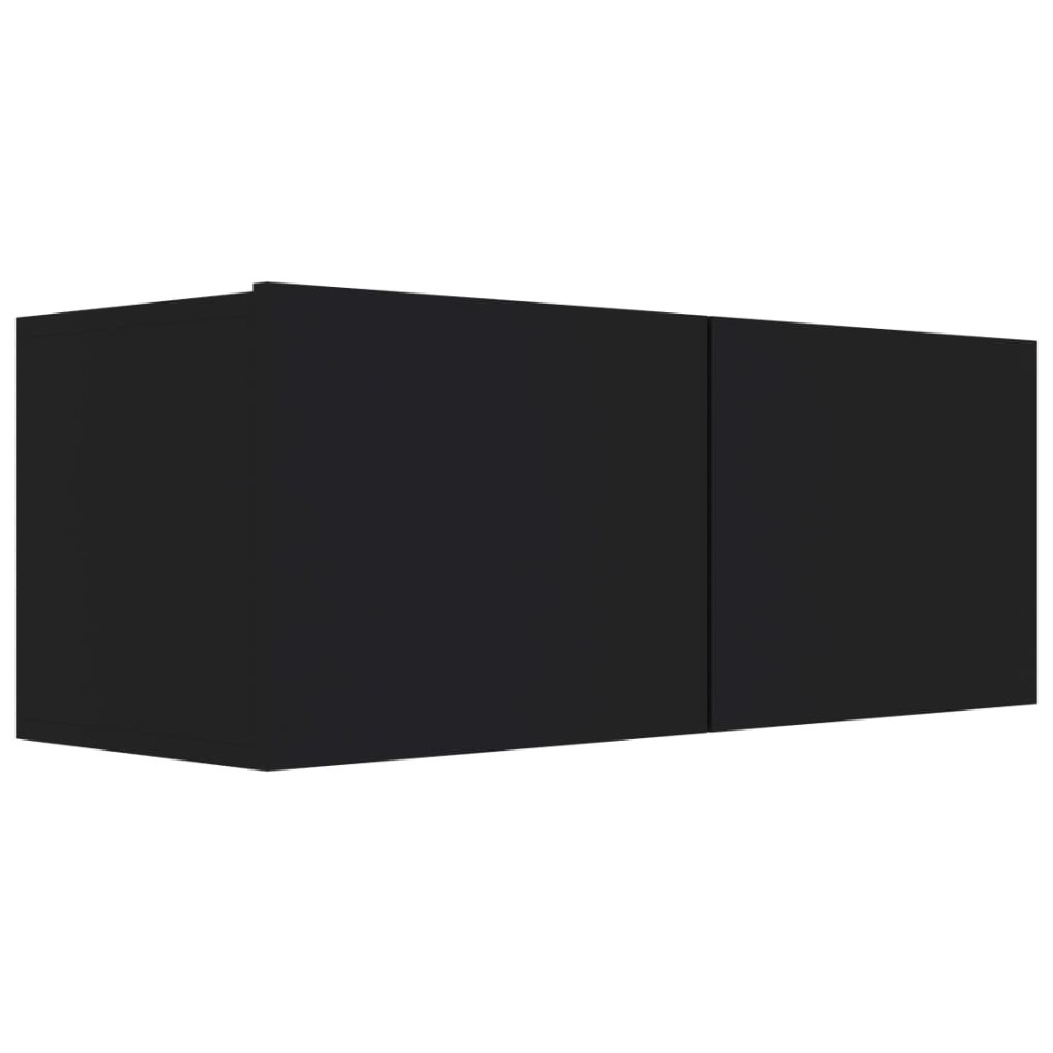Mueble para TV madera contrachapada negro 80x30x30