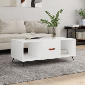 Mesa de centro madera contrachapada blanco 102x50x40